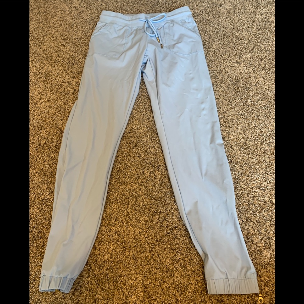 Sky Blue Peak Zipper Joggers